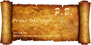 Prusz Dániel névjegykártya